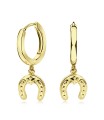 Horseshoe Hang Shaped Silver Hoop Earring HO-2525